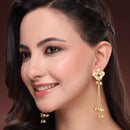 Gold Plated Floral Design Ethnic Ghungroo Kashmiri Earrings
