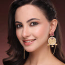 Gold Plated Maharani Style Ghungroo Ethnic Chandbali Earrings