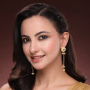 Gold Plated Ethnic Long Chain Ghungroo Kashmiri Earrings