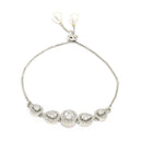 Rhodium Plated Silver Toned Teardrop Shaped White American Diamond Studded Jewellery Sets Combo