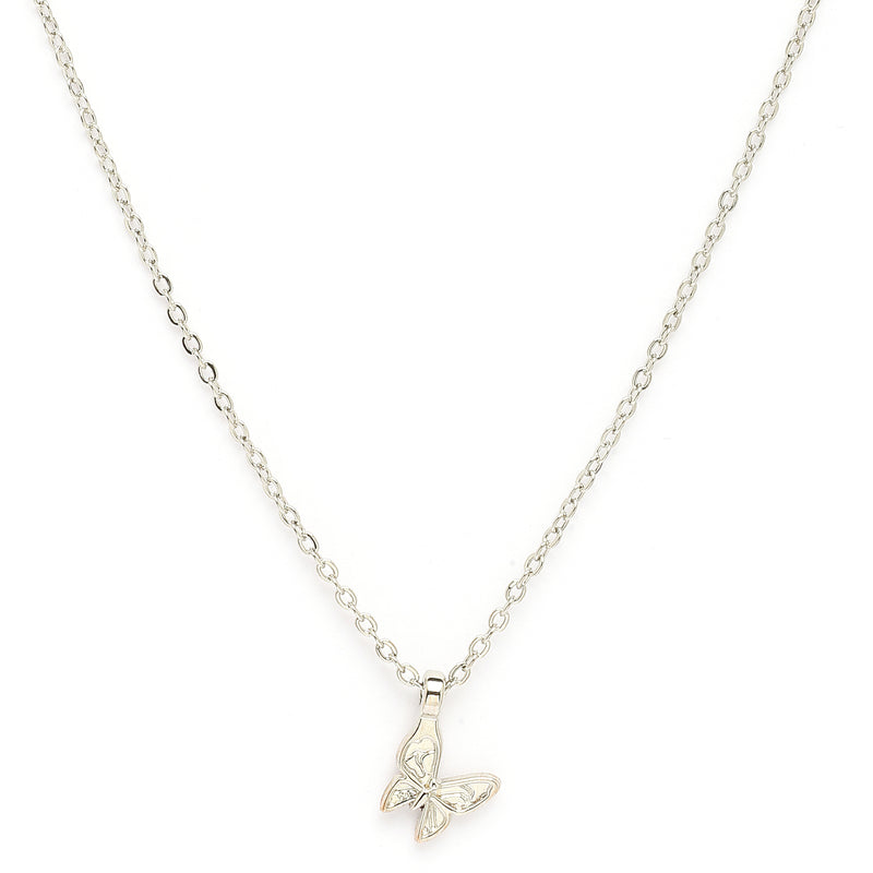 Rhodium Plated Silver Toned Pearl Infinity Butterfly Charm Pendant Set Of 5