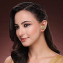 Gold Plated Lotus Shape AD Stone Contemporary Ear Cuff Earrings For Women