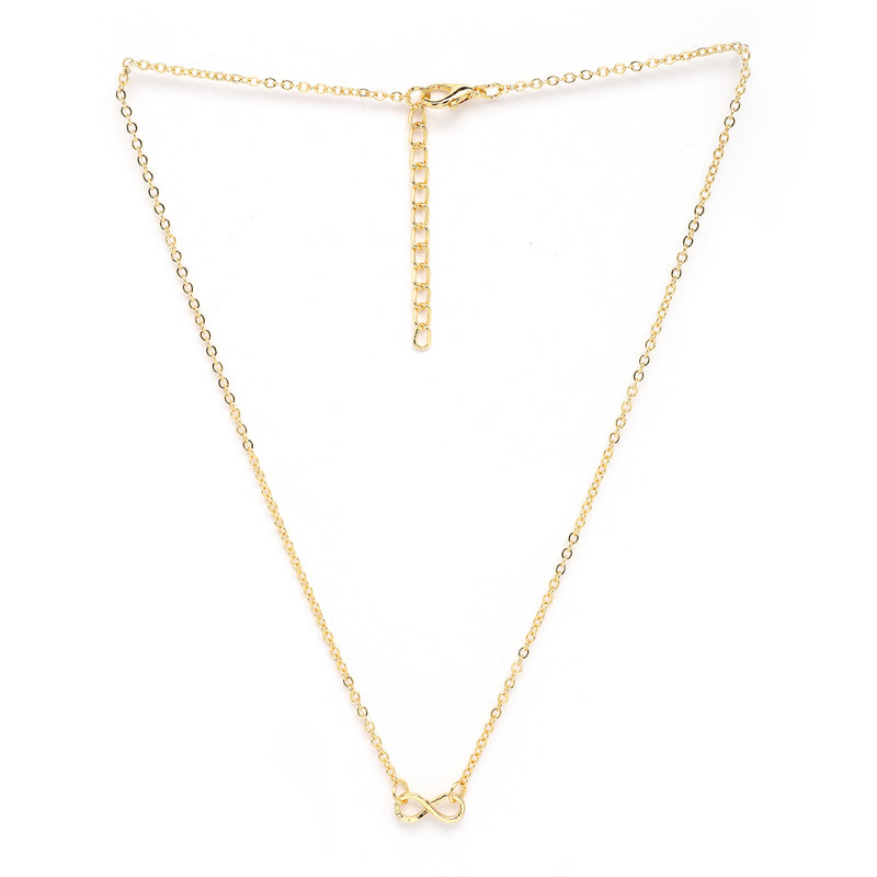 Gold Plated Gold Toned Pearl Necklace Infinity Butterfly Pendant Set