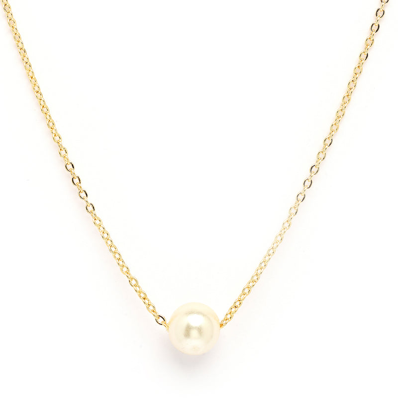 Gold Plated Gold Toned Pearl Necklace Infinity Butterfly Pendant Set