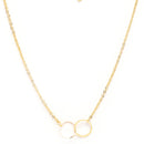 Gold Plated Gold Toned Pearl Necklace Infinity Butterfly Pendant Set