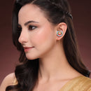 Antique Gold Plated Multicolor Lotus Beaded Earcuff