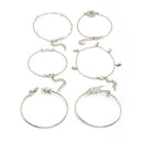 Latest Stylish Multilayer Rhodium Plated Silver Toned Cuff Bracelet