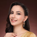 Gold Plated Floral CZ Studded Ethnic Jhumka Jhumki Earrings