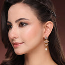 Gold Plated Floral CZ Studded Ethnic Jhumka Jhumki Earrings