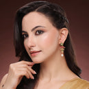 Gold Plated Floral CZ Studded Ethnic Jhumka Jhumki Earrings