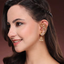 Peacock Shape Gold Plated Ethnic Ear Cuff Earrings For Women
