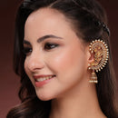 Stylish Gold Plated Pearl Ethnic Ear Cuff Earrings For Women
