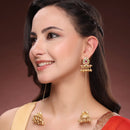 Gold Plated Pearl Stone Ethnic Kashmiri Earrings