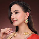 Gold Plated Ethnic Green Stone Ghungroo Kashmiri Earrings