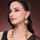 Gold Plated Ethnic Antique Finish Long Chain Kashmiri Earrings