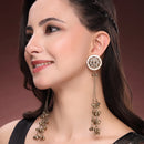 Gold Plated Ethnic Party Wear Long Ghungroo Kashmiri Earrings