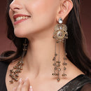 Traditional Ethnic Gold Plated Ghungroo Long Kashmiri Earrings