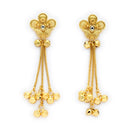 Gold Plated Floral Design Ethnic Ghungroo Kashmiri Earrings