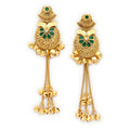 Gold Plated Festive Long Chain Ethnic Ghungroo Kashmiri Earrings