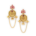 Gold Plated Maharani Style Ghungroo Ethnic Chandbali Earrings