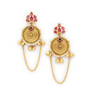 Gold Plated Maharani Style Ghungroo Ethnic Chandbali Earrings