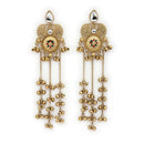 Traditional Ethnic Gold Plated Ghungroo Long Kashmiri Earrings