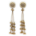 Gold Plated Ethnic Party Wear Long Ghungroo Kashmiri Earrings