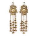 Traditional Ethnic Gold Plated Ghungroo Long Kashmiri Earrings