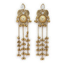 Traditional Ethnic Gold Plated Ghungroo Long Kashmiri Earrings