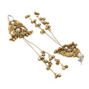 Gold Plated Ethnic Antique Finish Long Chain Kashmiri Earrings