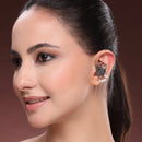 Oxidized Dancing Figure Pearl Earrings