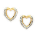 Gold Plated Heart Shape Stud Earrings
