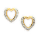 Gold Plated Heart Shape Stud Earrings