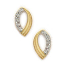 Chic Leaf Design Gold Stud Earrings