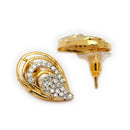 Gold Plated White AD Stone Daily Wear Studs Earrings