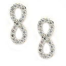 Rhodium Plated Infinity Loop White AD Stone Western Studs Earrings