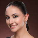 Gold Plated White AD Stone Western Hoop Earrings For Women