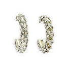 Gold Plated White AD Stone Western Hoop Earrings For Women