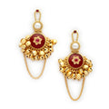 Gold Plated Traditional Ghungroo Ethnic Chandbali Earrings