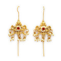 Antique Gold Long Hook Earrings