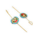Antique Gold Plated Multicolor Lotus Beaded Earcuff