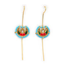 Antique Gold Plated Multicolor Lotus Beaded Earcuff