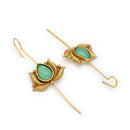 Gold Plated Lotus Shape AD Stone Contemporary Ear Cuff Earrings For Women