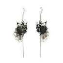 Oxidized Dancing Figure Pearl Earrings
