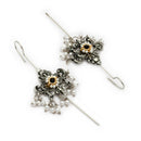 Antique Oxi Long Hook Earrings
