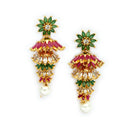 Gold Plated Floral CZ Studded Ethnic Jhumka Jhumki Earrings