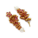Gold Plated Floral Shape CZ Studded Ethnic Jhumka Jhumki Earrings