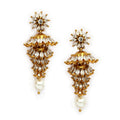 Gold Plated Floral CZ Studded Ethnic Jhumka Jhumki Earrings
