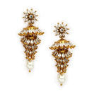 Gold Plated Floral CZ Studded Ethnic Jhumka Jhumki Earrings