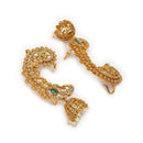 Peacock Shape Gold Plated Ethnic Ear Cuff Earrings For Women